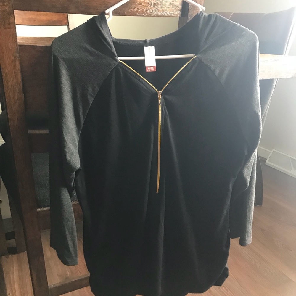 Light weight black and grey hoodie